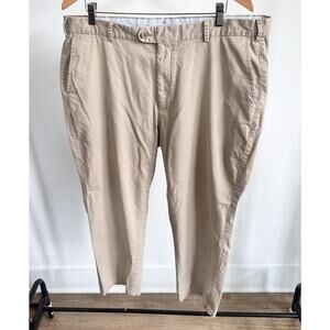 Peter Millar‎ Chino Classic Pants Mens Size 40 Tan Flat Front Pima Cotton
